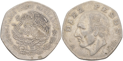 Мексика 10 песо 1981 Мигель Идальго-и-Костилья KM 477.2 медно-никель 3855-1244