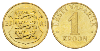 Эстония 1 крона 2003 KM 35 латунь UNC M82-14