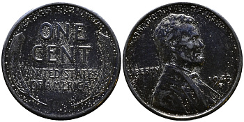 США 1 цент 1943 S (Сан-Франциско), Авраам Линкольн KM 132 a сталь плакированная цинком 4392-1152