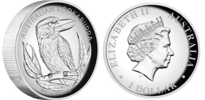 Австралия 1 доллар 2012 кукабара, высокорельефная KM 1829 серебро PROOF 1074-1-44