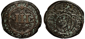 Соест 3 пфеннига 1735 KM 24 медь 413-2832