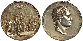 ФРАНЦИЯ МЕДАЛЬ 1830 ИСТОРИЯ РЕВОЛЮЦИЯ, ИСТОРИЯ ИМПЕРИИ, ИСТОРИЯ РЕСТАВРАЦИИ, ИСТОРИЯ МИРА 1830, GUIVRE КЛЕЙМО НА ГУРТЕ, ДИАМЕТР 52,5 ММ., ВЕС 82,397 ГР. желтый металл 02-009-11