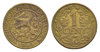 Суринам 1 цент 1943 KM 10 латунь 75-569