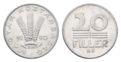 Венгрия 20 филлеров 1990 BP KM 676 алюминий 4664-1262