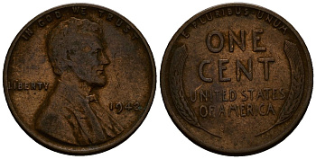 США 1 цент 1942 Линкольн KM 132 бронза 4164-828