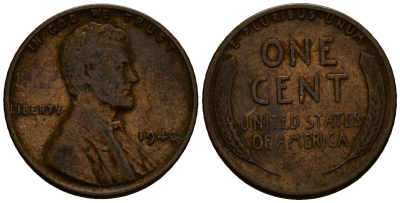 США 1 цент 1942 Линкольн KM 132 бронза 4164-828