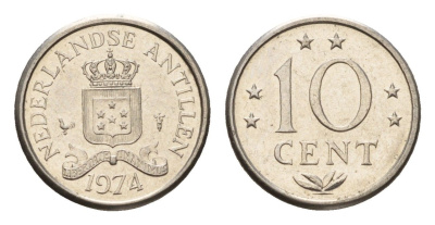 Нидерландские Антильские острова (Нидерландские Антилы) 10 центов 1974 Юлиана (1948-1980) KM 10 никель 4669-1266