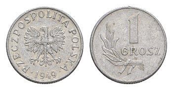 Польша 1 грош 1949 Y 39 алюминий aUNC 4636-369