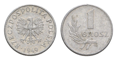 Польша 1 грош 1949 Y 39 алюминий aUNC 4636-369