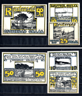 Граль (Мекленбург-Шверин) набор из 3 нотгельдов ND 7556-12-1-1