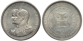 Португалия 1000 рейс 1898 400 ЛЕТ ОТКРЫТИЮ ИНДИИ KM 539 серебро 443-1043