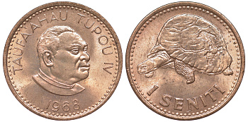 Тонга 1 сенити 1968 KM 27 бронза UNC 4519-1155