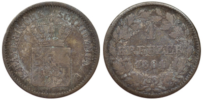 Бавария 1 крейцер 1861 Максимилиан II (1848-1864) KM 473 серебро 71-139
