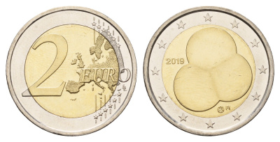 Финляндия 2 евро 2019 100 лет Конституции KM 293 биметалл UNC 270-713