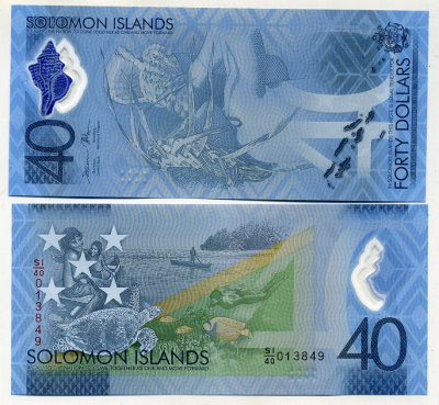 Соломоновы острова 40 долларов 2018 40 лет независимости Pick 37 пластик UNC (пресс) 449-62-1