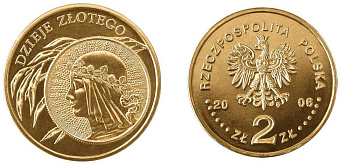 Польша 2 злотых 2006 MW, история польского злотого, Ядвига, 10 злотых 1932 KM 582, Parchimowicz 990 нордик UNC 4676-422