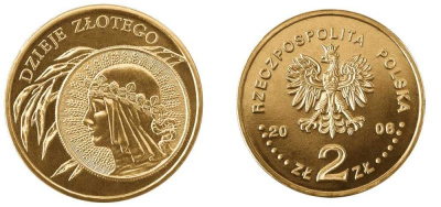 Польша 2 злотых 2006 MW, история польского злотого, Ядвига, 10 злотых 1932 KM 582, Parchimowicz 990 нордик UNC 4676-422