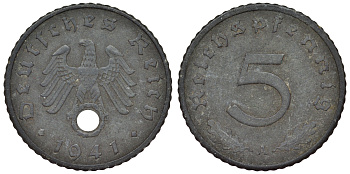 Германия 5 пфеннигов 1941 A KM 100, J. 370 цинк 4119-835