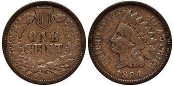 США 1 цент 1894 индеец, Indian head  бронза 1530-313