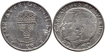 Швеция 1 крона 2000 Карл XVI Густав (1973- ) KM 852а медно-никель 4364-3222