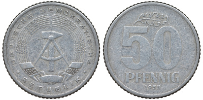 ГДР 50 ПФЕННИГОВ 1958 алюминий 62-635