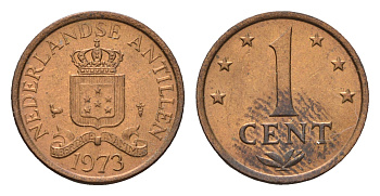 Нидерландские Антильские острова (Нидерландские Антилы) 1 цент 1973 Юлиана (1948-1980) KM 8 бронза  UNC  3458-1233