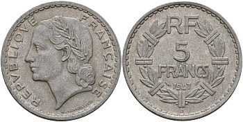 Франция 5 франков 1947 KM 888b алюминий 4157-1116