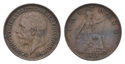 Великобритания 1 фартинг 1928 Георг V (1910-1936) KM 825, Spink 4061 бронза 4674-769