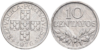 Португалия 10 сентаво 1976 KM 594 алюминий 4567-427