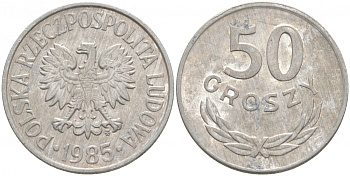 ПОЛЬША 50 ГРОШЕЙ 1985 MW KM 48.1 алюминий 68-355