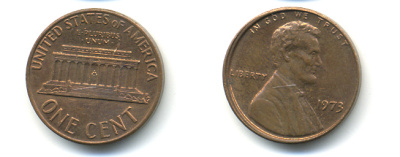 США 1 ЦЕНТ 1973 ЛИНКОЛЬН KM 201 медь цинк 89-515