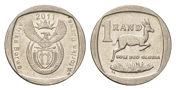 ЮАР 1 ранд 2011 KM 504 медь плакированная никелем 4627-556