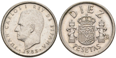 Испания 10 песет 1983 Хуан Карлос I (1975-2001) KM 827 медно-никель 4567-529