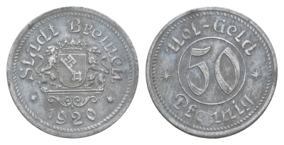 Бремен 50 пфеннигов 1920 Funck 58.2, Men05 3610.1, Men18 4566.1 цинк 4642-511