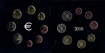 Португалия официальный евронабор из 8 монет 2010 биметалл UNC 5-4-1-16