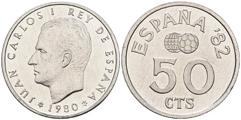 Испания 50 сентимо 1980 Хуан Карлос I (1975-2014) KM 815 алюминий 4391-124