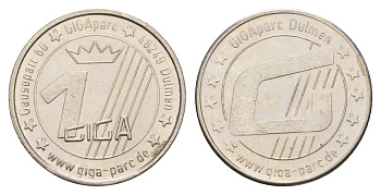 Германия игровой жетон GIGA парк Дюльмен диаметр 23 мм, вес 4,2 гр медно-никель aUNC 4656-621