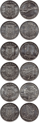 Румыния набор из 6 монет 1996 XXVI Олимпийские игры 1996 в Аталанте, виды спорта KM 120, 121, 122, 123, 124, 125 сталь плакированная никелем  UNC  N5-15