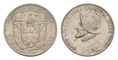 Панама 1/10 бальбоа (10 сентесимо) 1993 KM 10 медь плакированная медно-никелем 4644-211