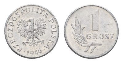 Польша 1 грош 1949 Y 39 алюминий UNC 4674-929