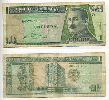 Гватемала 1 кетсаль 1998 9 января 1998, генерал Хосе Мария Ореллано, президент Гватемалы (1921-1926) Pick 99 бумага 7548-69-1