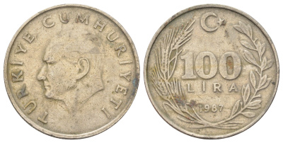 Турция 100 лир 1987 Кемаль Ататюрк KM 967 медь цинк никель 4692-926
