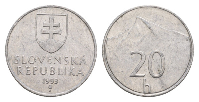 Словакия 20 геллеров 1993 KM 18 алюминий 4659-548