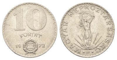 Венгрия 10 форинтов 1972 BP, Статуя свободы KM 595 никель 4666-234