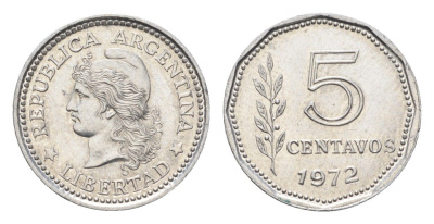 Аргентина 5 сентаво 1972 KM 65 алюминий UNC 4664-538