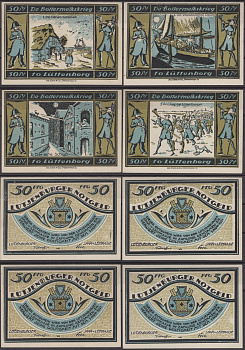 Лютенбург полный набор из 4 нотгельдов (50 пфеннигов) 1921 Mehl Grabowski 842.1 бумага UNC (пресс) 7556-18-3-2