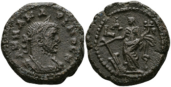 Римская Империя, Провинция Египет тетрадрахма 283 Карин / богиня Тихе, Александрия Good Very fine Dattari 5591 биллон 1073-9-81