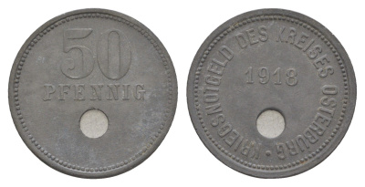 Остербург 50 пфеннигов 1918 Funck 413.1A, Men18 25134.1 цинк 4584-157