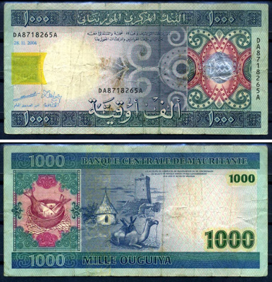 Мавритания 1000 угия 2004 серия DA Pick 13 a бумага 8613-2-1-1