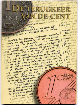 Нидерланды набор из 8 монет по 1 центу 1902-2001 история Нидерландов в монетах, до королевы Беатрикс 7-6-1-27